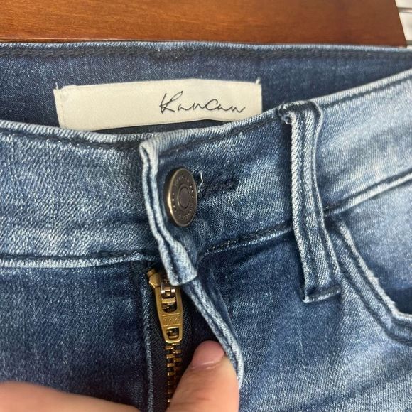 KanCan Women's Mid Wash Low Rise Distressed Skinny‎ Moto Ankle Jeans Size 24 - Picture 8 of 16